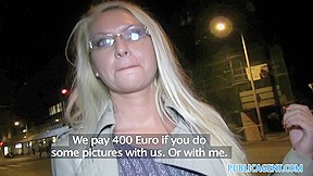 PublicAgent: Hot blonde MILF gets fucked for cash in a car