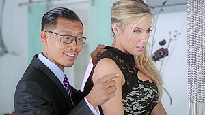 Lucy and her step-mother share a cock and facial